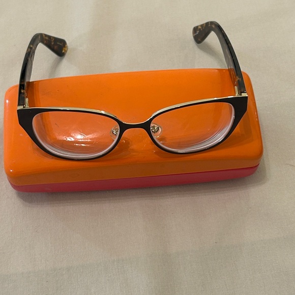 Kate Spade Black & Gold Metal Cat-eye Glasses and Hard Cover Case - Picture 9 of 9